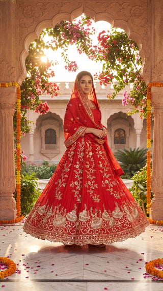 Unstitched Anarkali Dress Material for Women | Designer Lehenga Fabric with Heavy Embroidery (Dyeable Matka Work – Festive & Wedding Wear)