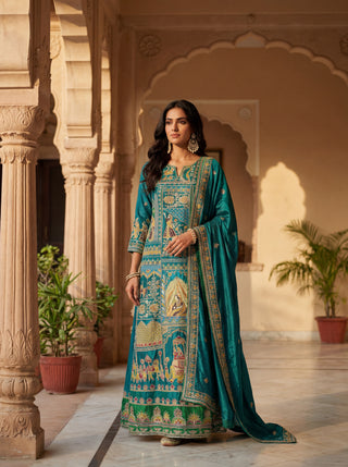 Designer Unstitched Suit for Women – Premium Embroidered Dress Material for Festive & Wedding Wear