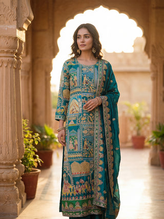 Designer Unstitched Suit for Women – Premium Embroidered Dress Material for Festive & Wedding Wear