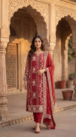Unstitched Embroidered Suit Material for Women | Heavy Designer Unstitched Dress Material