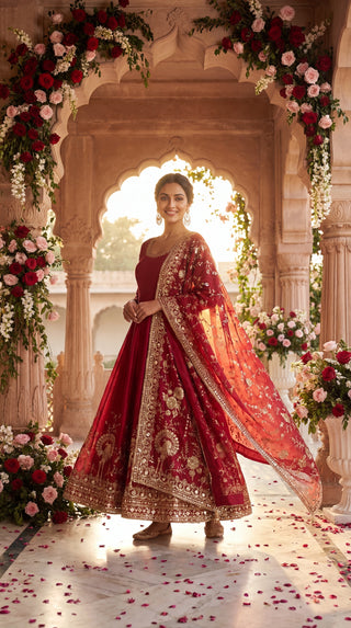 Unstitched Peacock Design Suit Material for Women | Dyeable Designer Anarkali & Lehenga Fabric with Heavy Embroidery