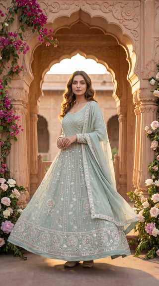 Unstitched Embroidered Suit Material for Women | Heavy Designer Unstitched Dress Material