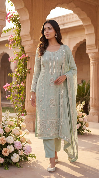 Unstitched Embroidered Suit Material for Women | Heavy Designer Unstitched Dress Material