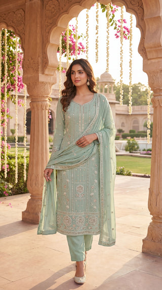 Unstitched Embroidered Suit Material for Women | Heavy Designer Unstitched Dress Material