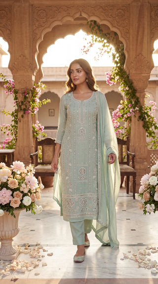 Unstitched Embroidered Suit Material for Women | Heavy Designer Unstitched Dress Material